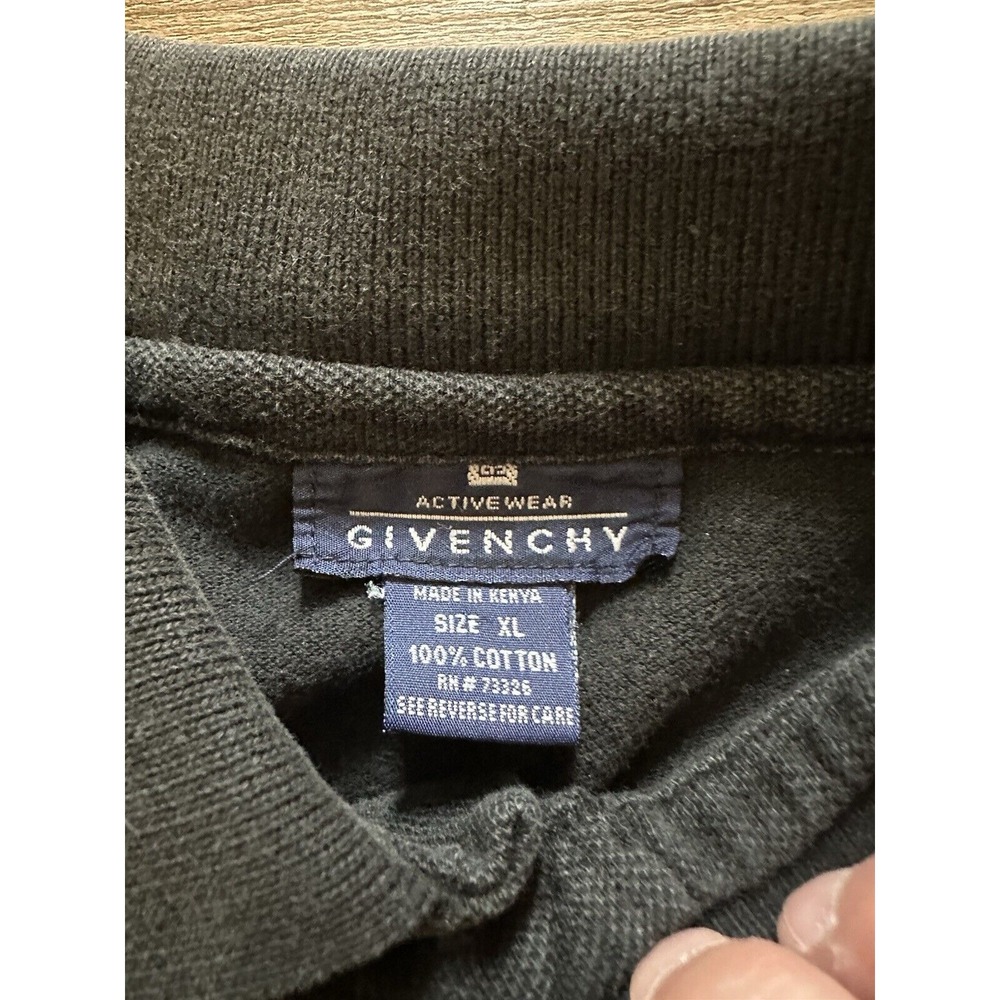 Givenchy Activewear Polo Shirt Men's Xtra-Large XL Black *READ - DAMAGE* - Picture 3 of 5